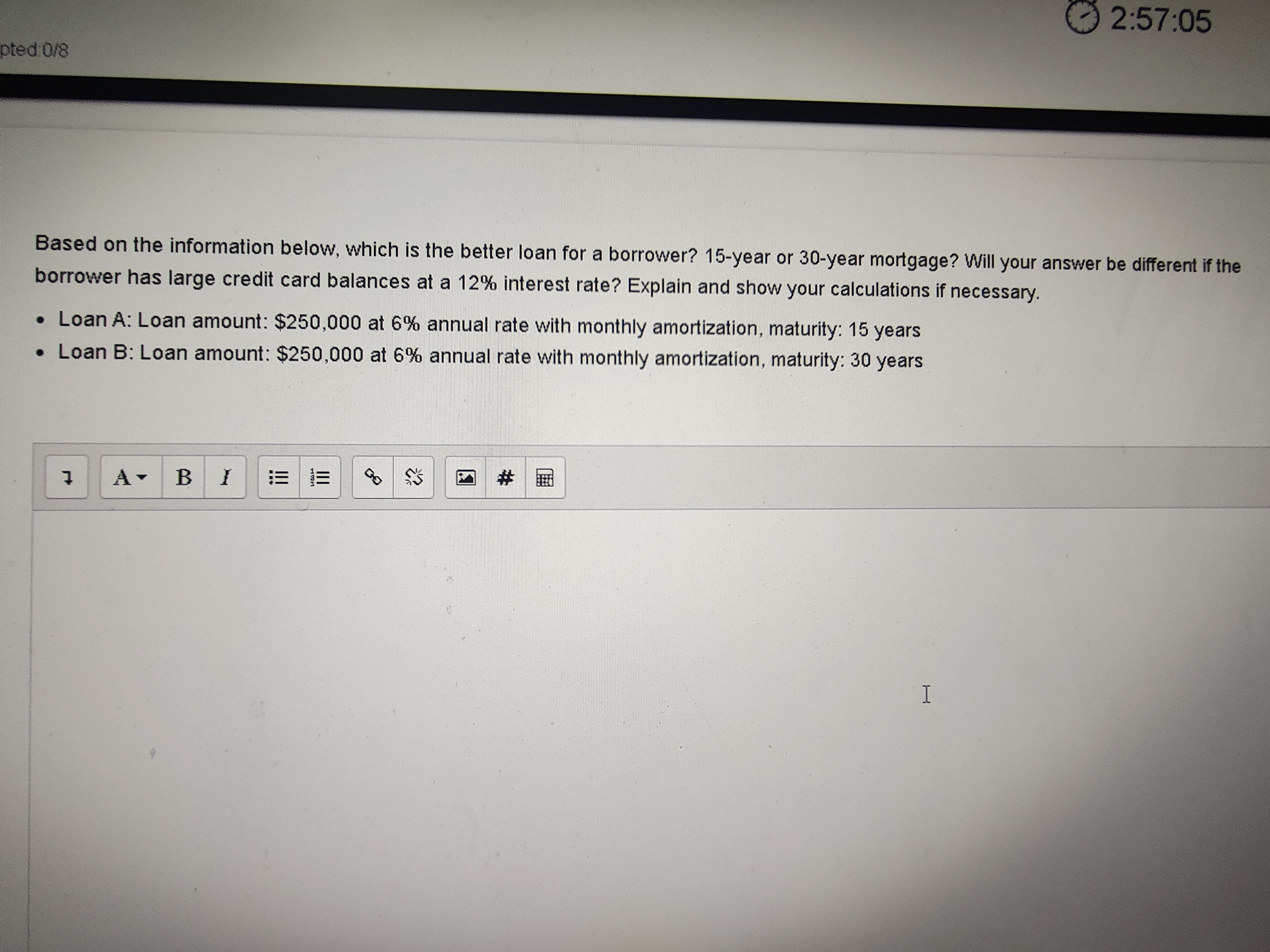 2:57:05 pted 0/8 Based on the information below,