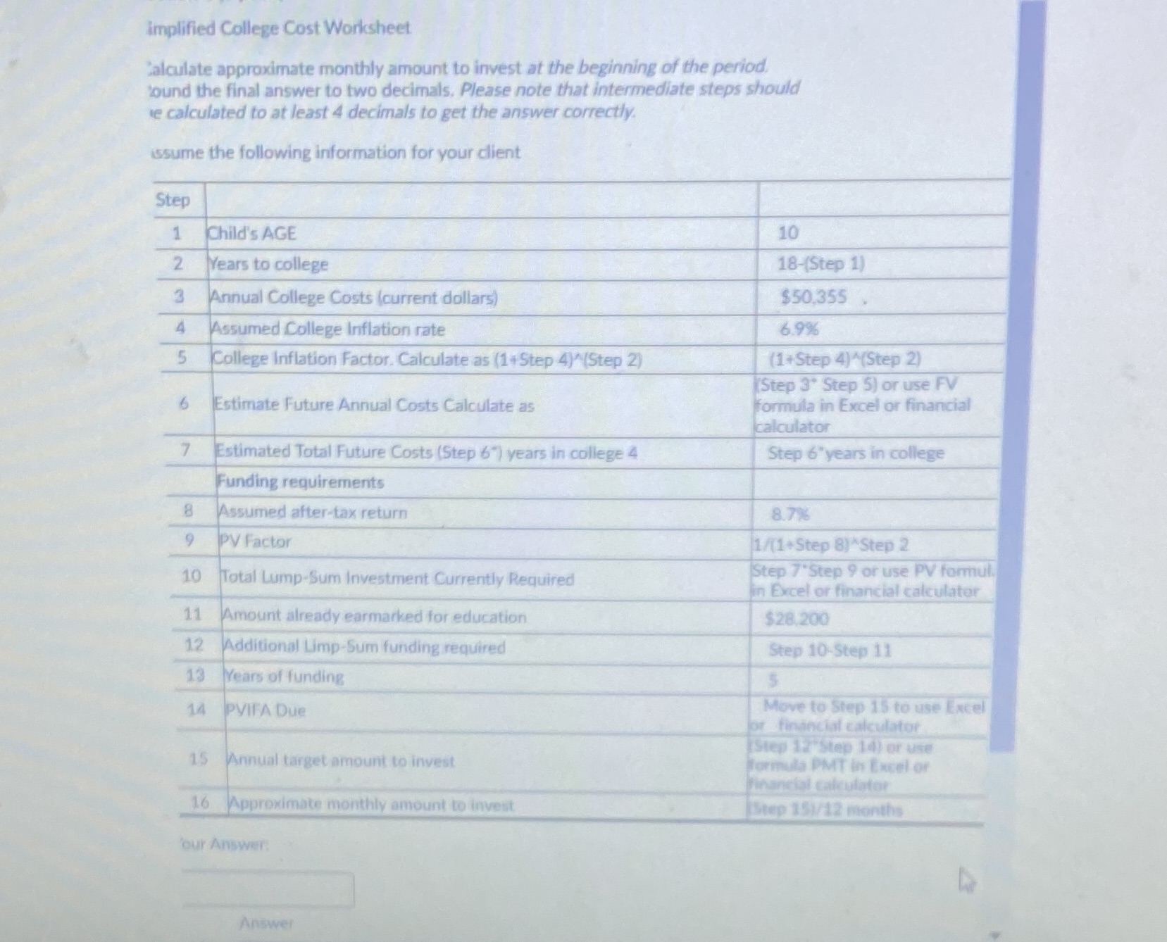 Please explain how you came up with answer.