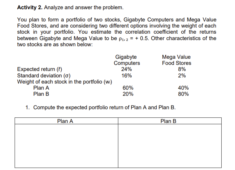 FINANCIAL MARKET Mary Enterprises is evaluating
