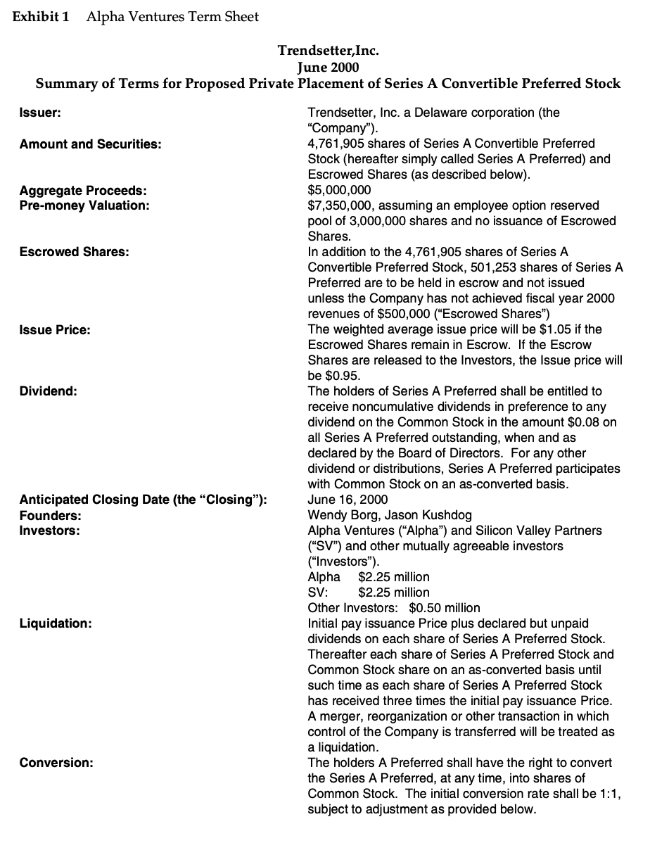 1.Using the template provided, compare exit
