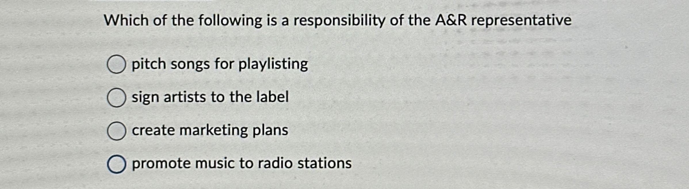 Which of the following is a responsibility of the