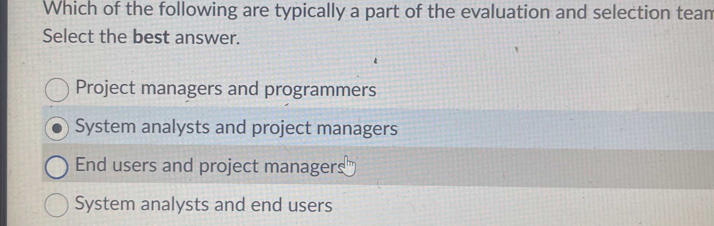 Which of the following are typically a part of