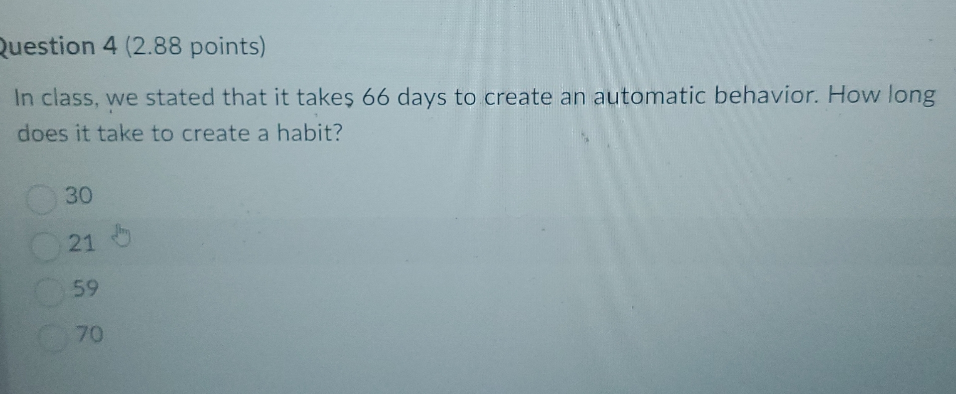 Uestion 4 ( 2 . 8 8 points ) In class, we stated