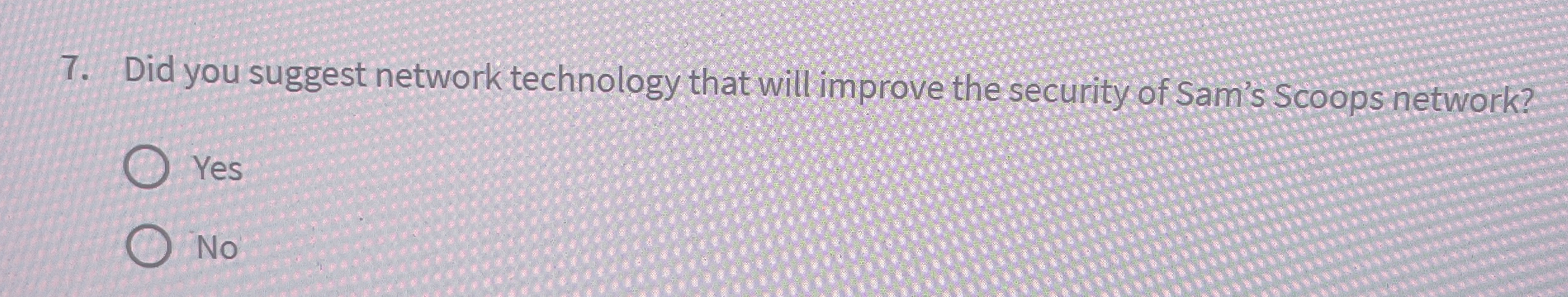 Did you suggest network technology that will