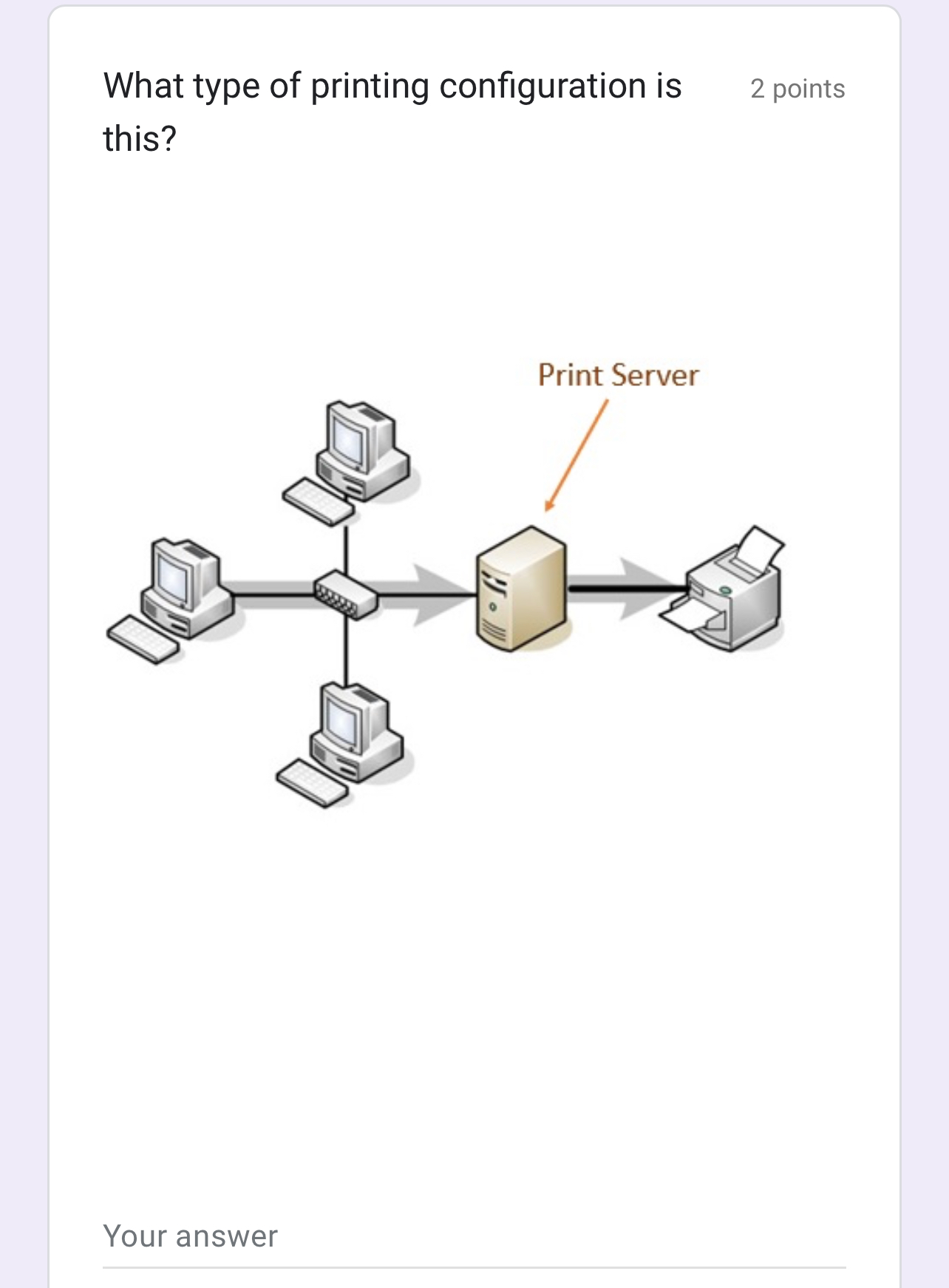 What type of printing configuration is 2 points