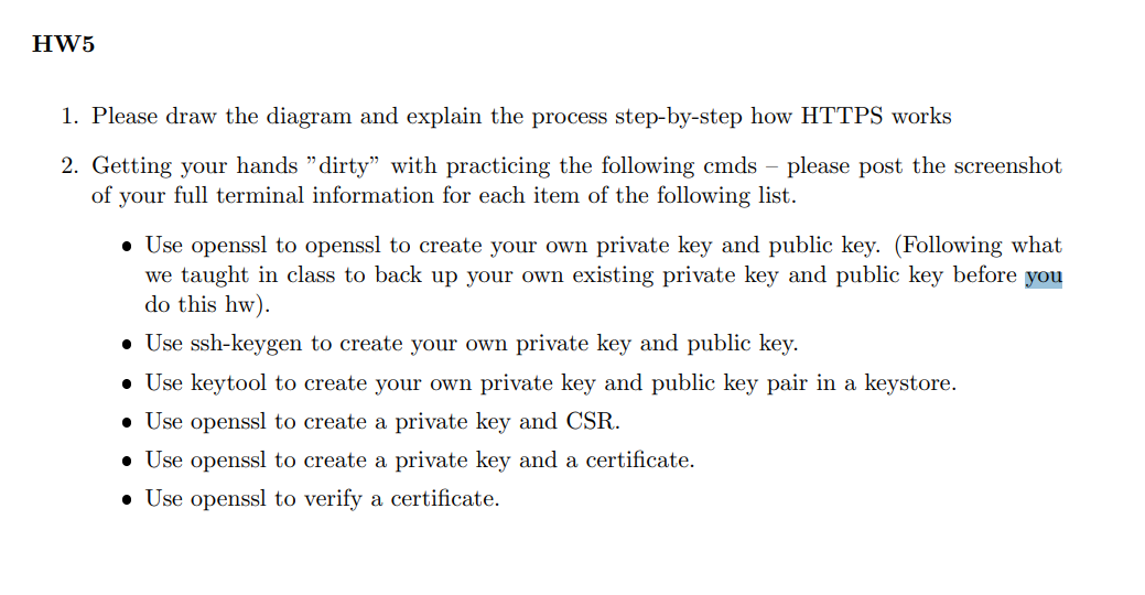 HW 5 Please draw the diagram and explain the