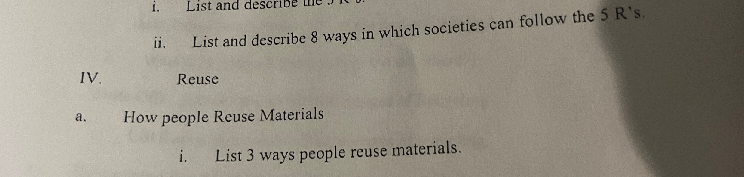 ii . List and describe 8 ways in which societies