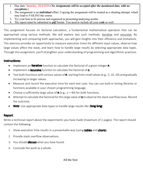 Due date: Saturday, 2 0 / 4 / 2 0 2 4 ( No