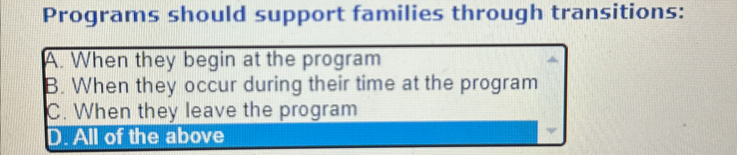 Programs should support families through
