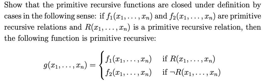 Show that the primitive recursive functions are
