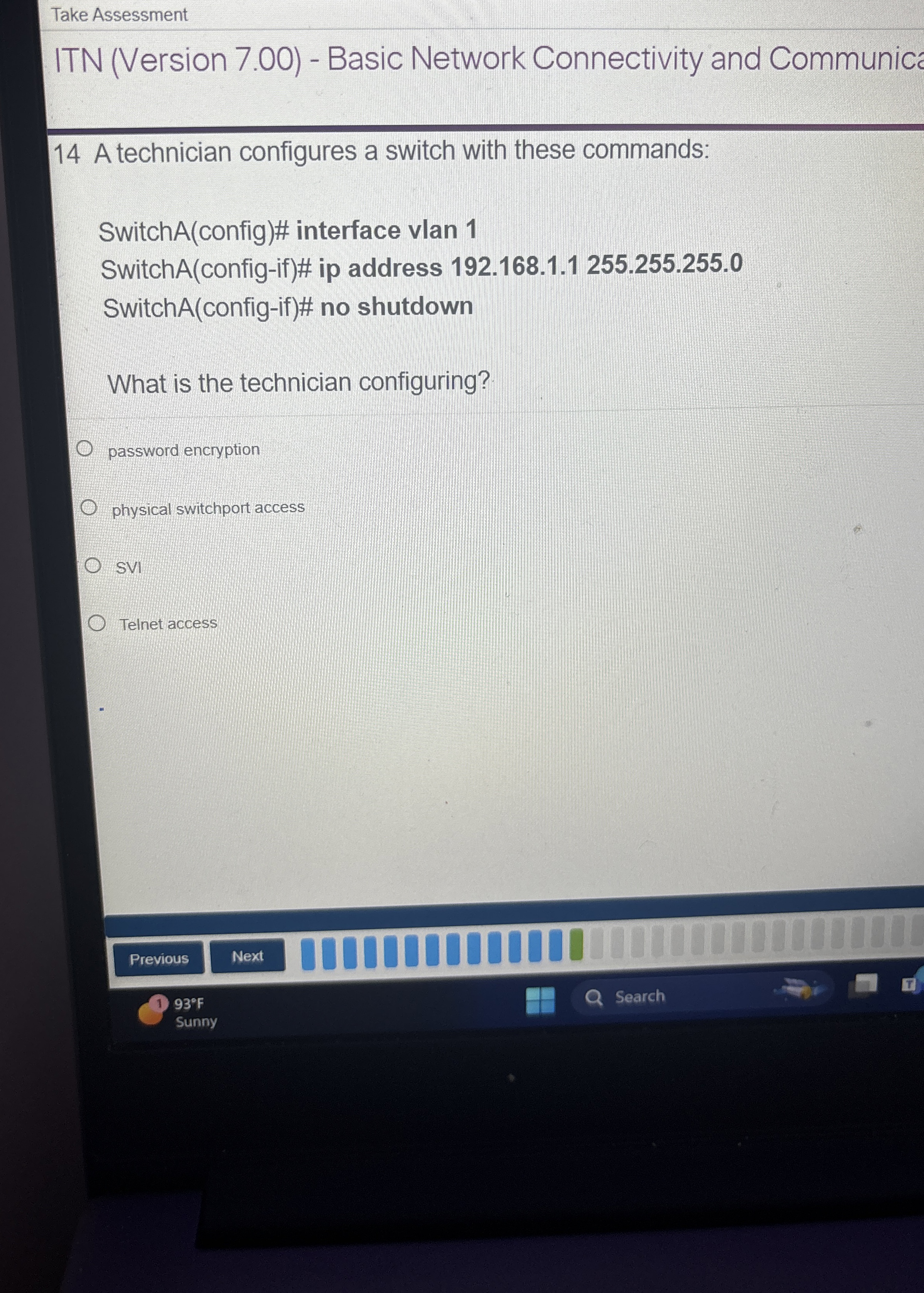 Take Assessment ITN ( Version 7 . 0 0 ) - Basic