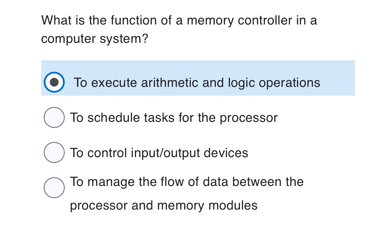 What is the function of a memory controller in a
