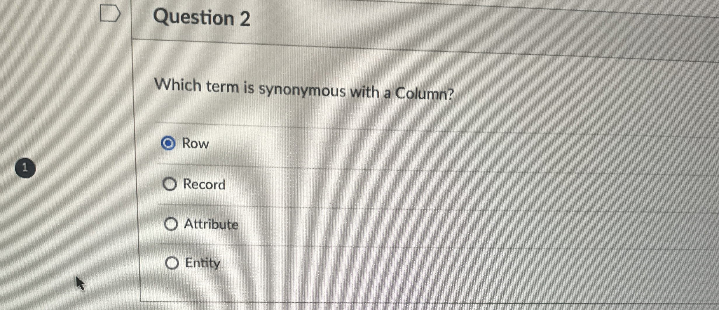 Question 2 Which term is synonymous with a