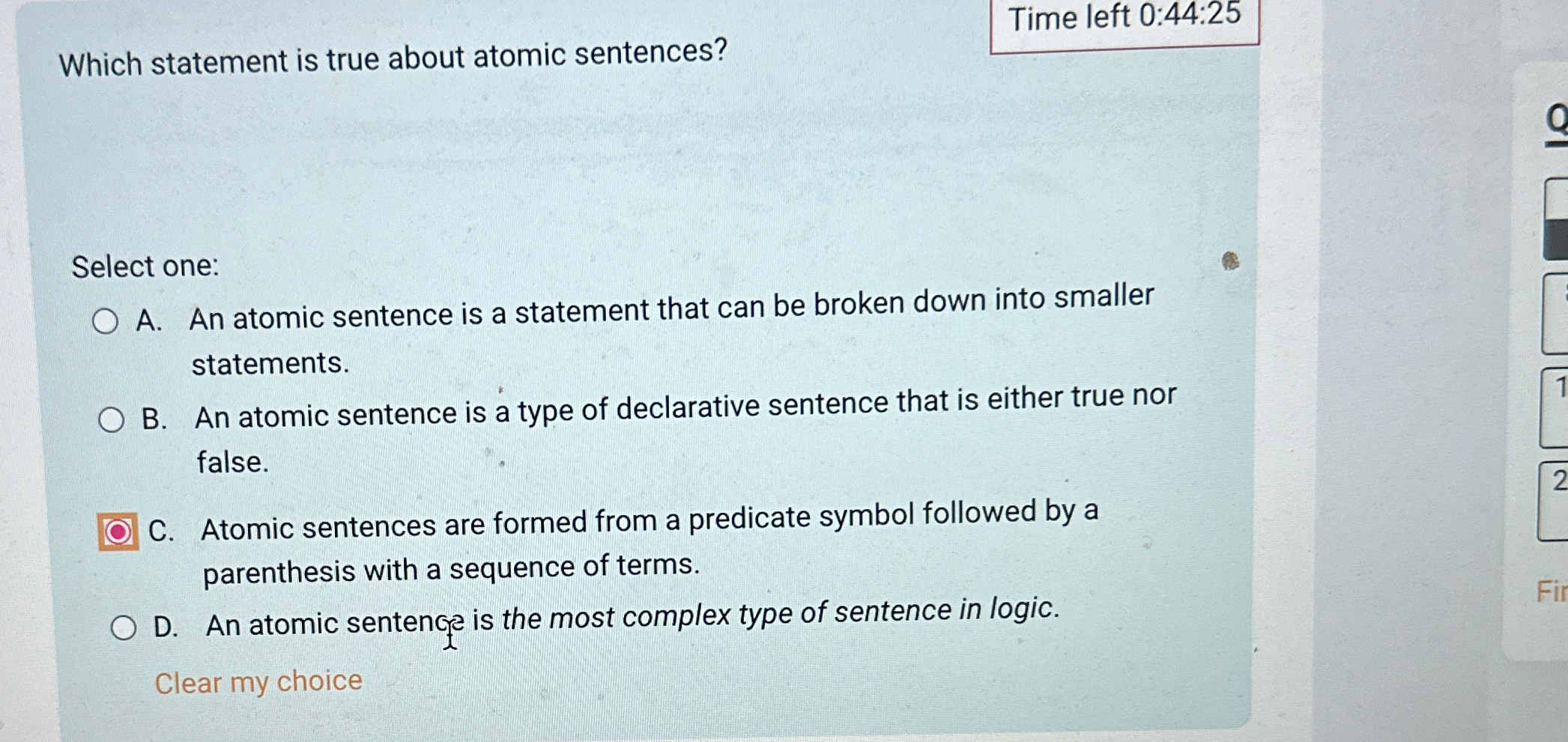 Which statement is true about atomic sentences?