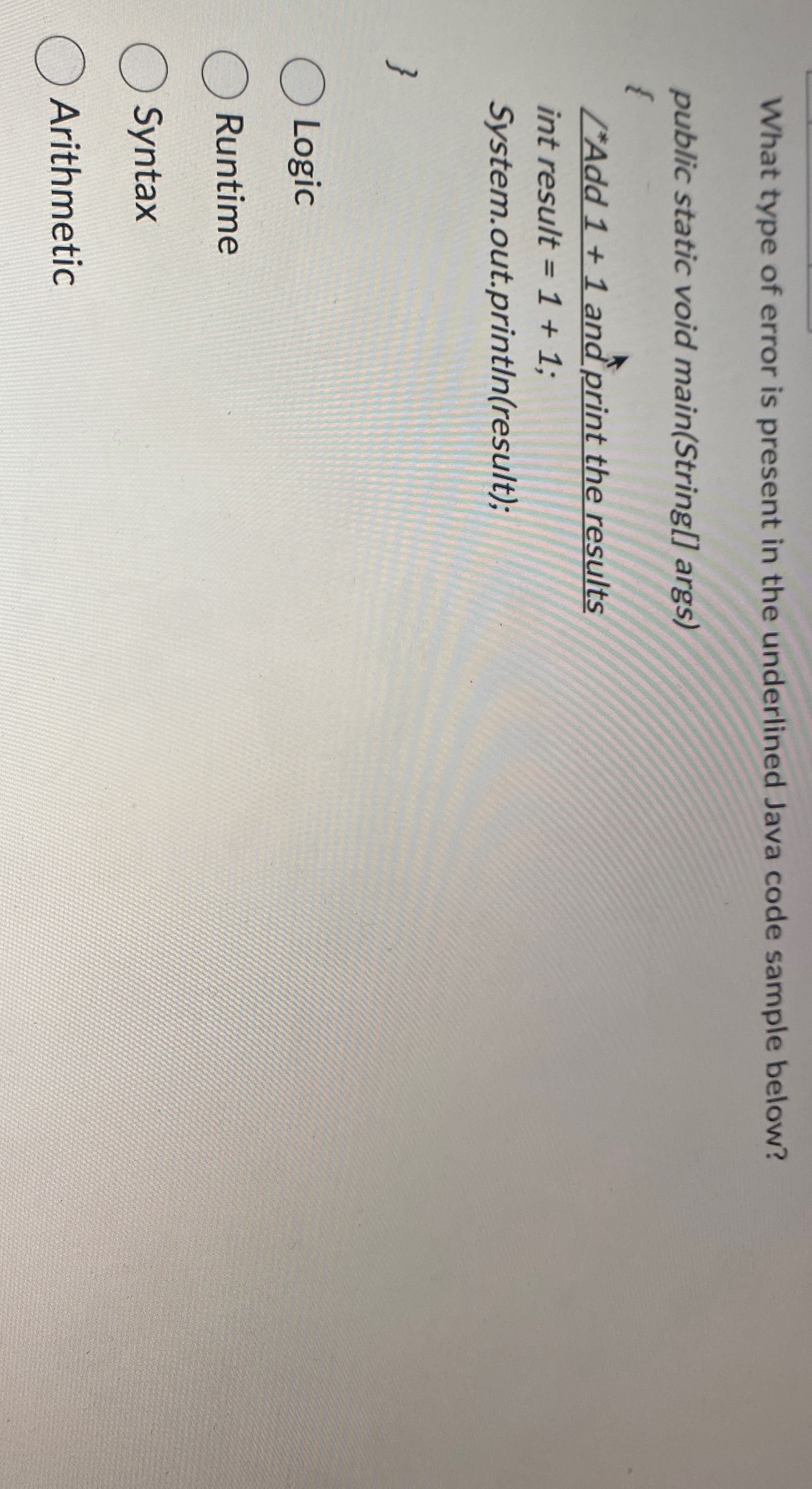 What type of error is present in the underlined