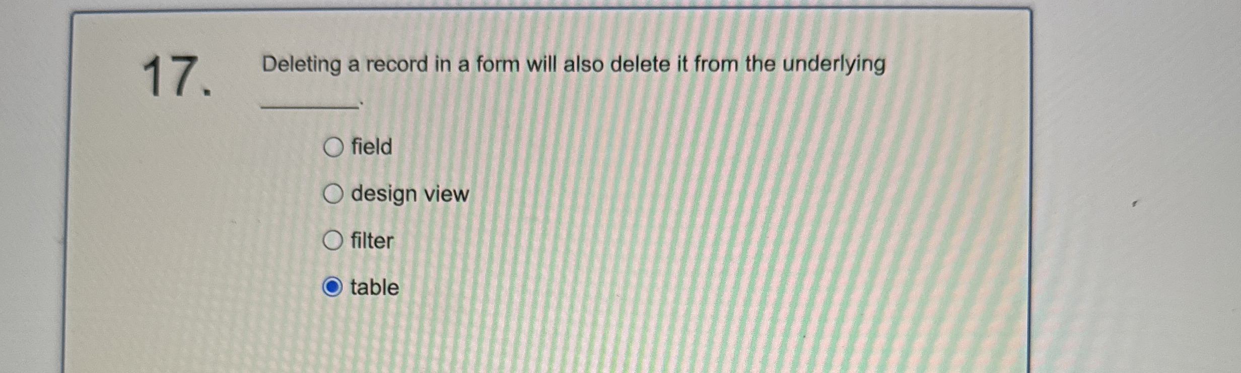 Deleting a record in a form will also delete it