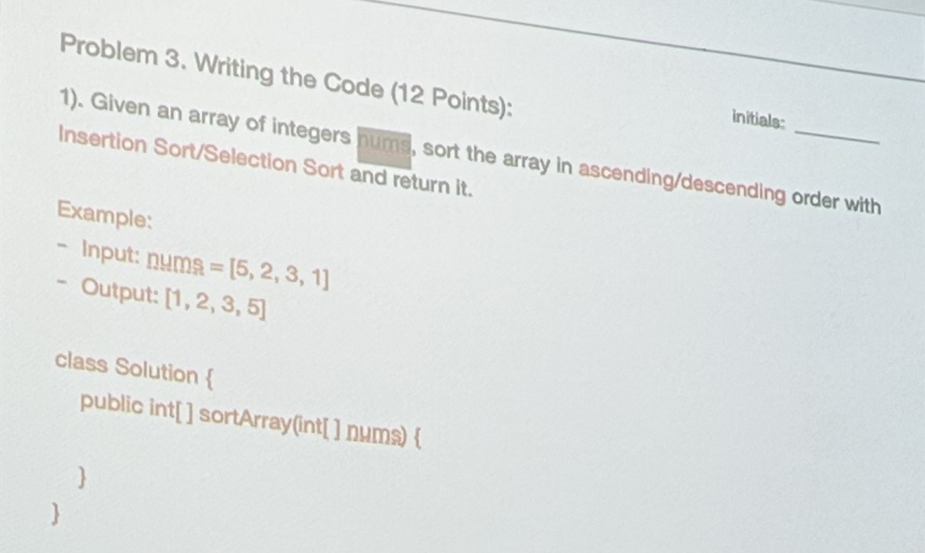 Problem 3 . Writing the Code ( 1 2 Points ) :