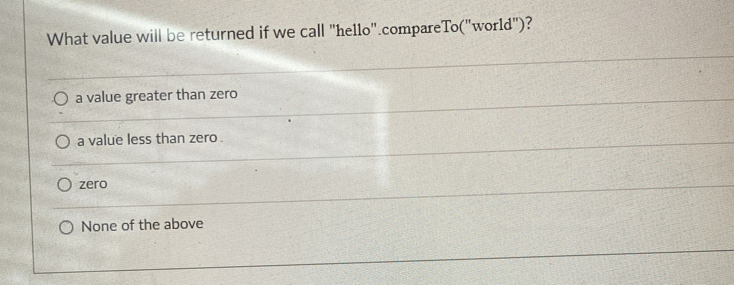 What value will be returned if we call