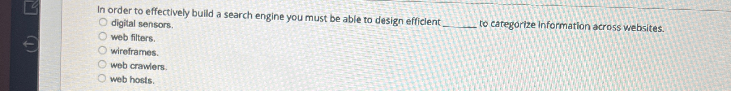 In order to effectively build a search engine you