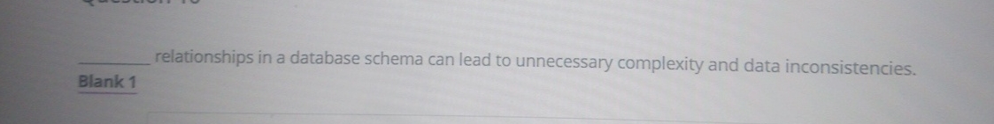Blank 1 relationships in a database schema can