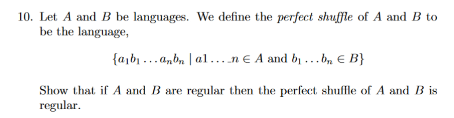 Let A and B be languages. We define the perfect