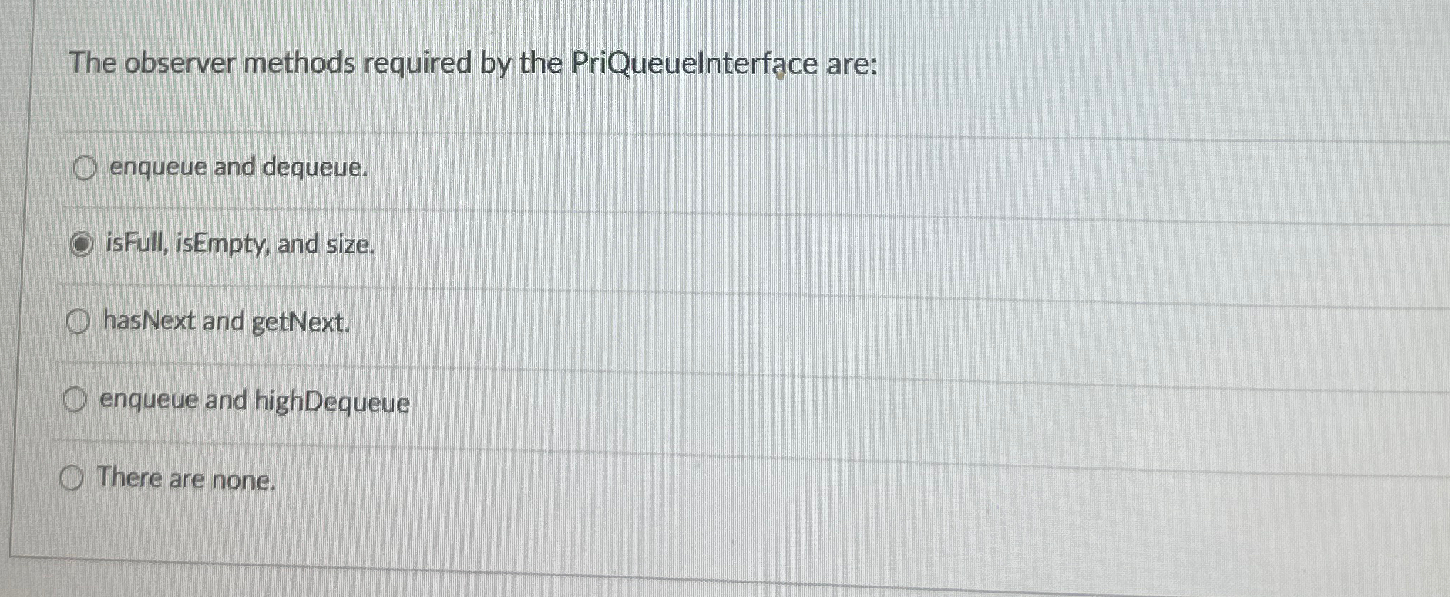 The observer methods required by the