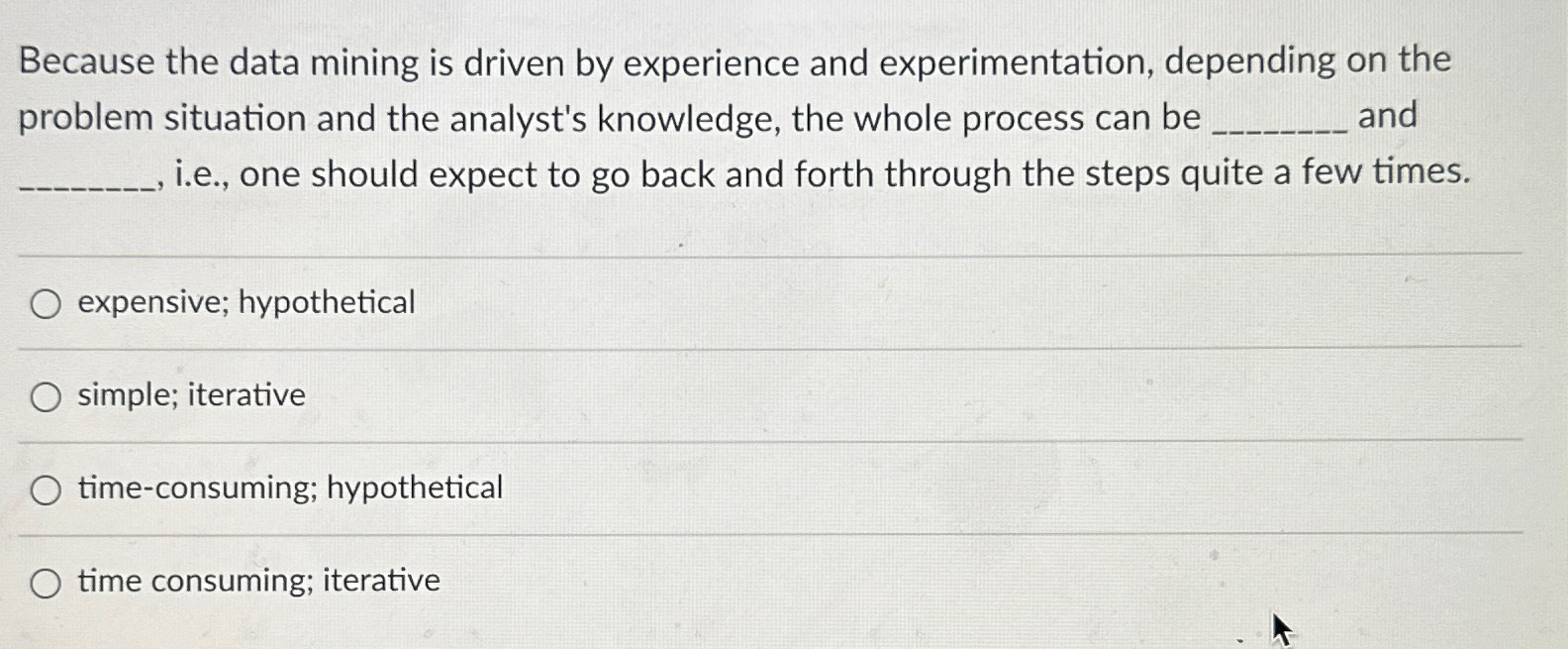 Because the data mining is driven by experience