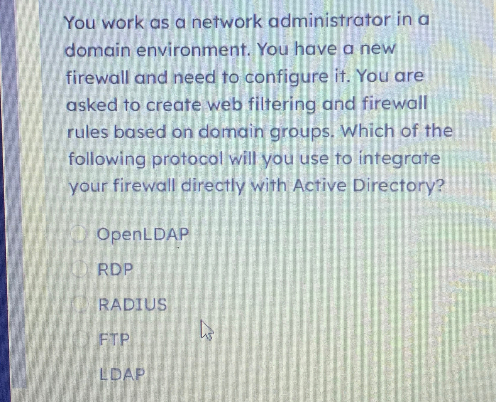 You work as a network administrator in a domain
