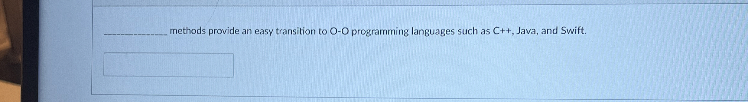 q , methods provide an easy transition to O - O