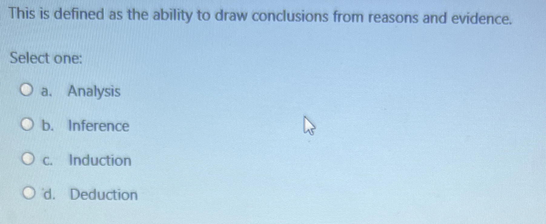 This is defined as the ability to draw