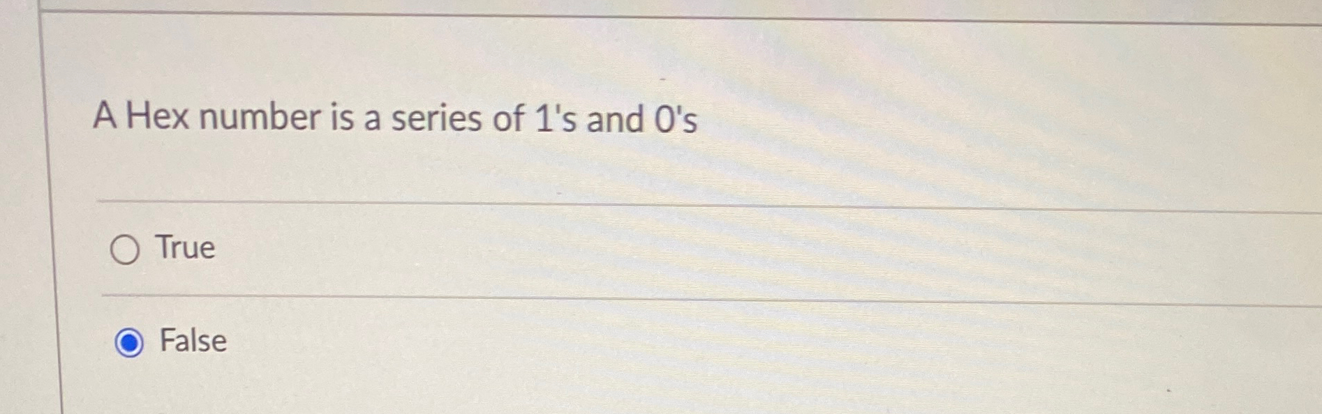 A Hex number is a series of 1 ' s and 0 ' s q ,