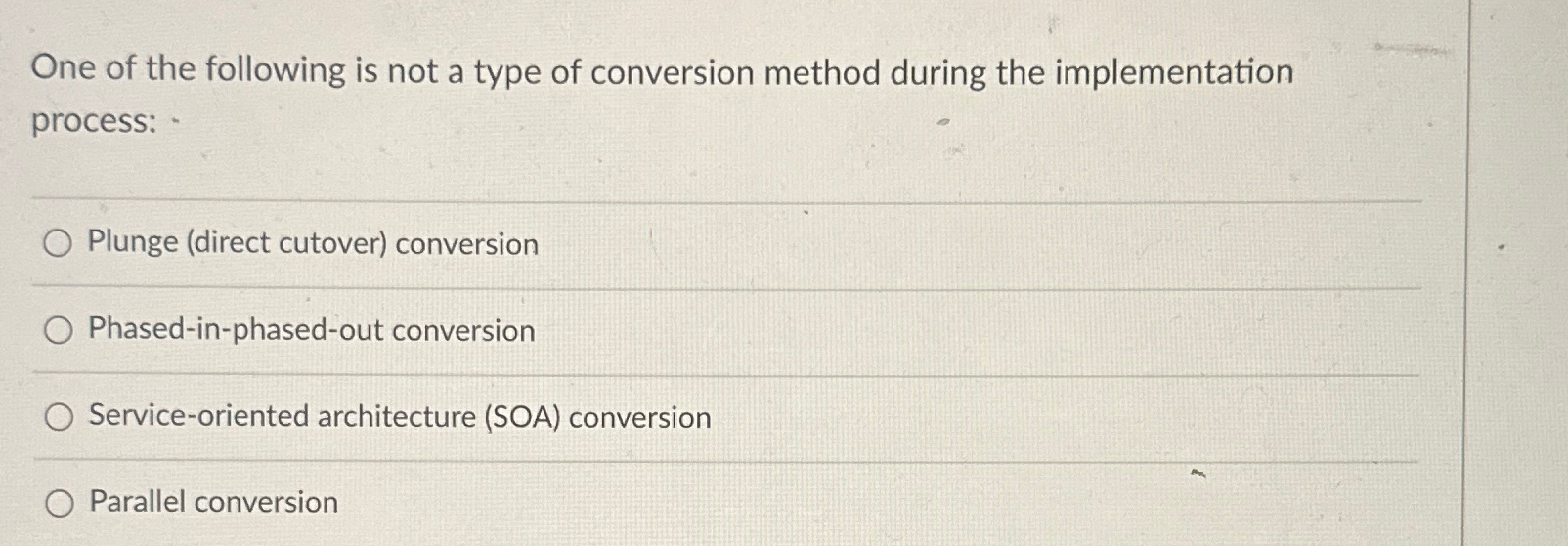 One of the following is not a type of conversion