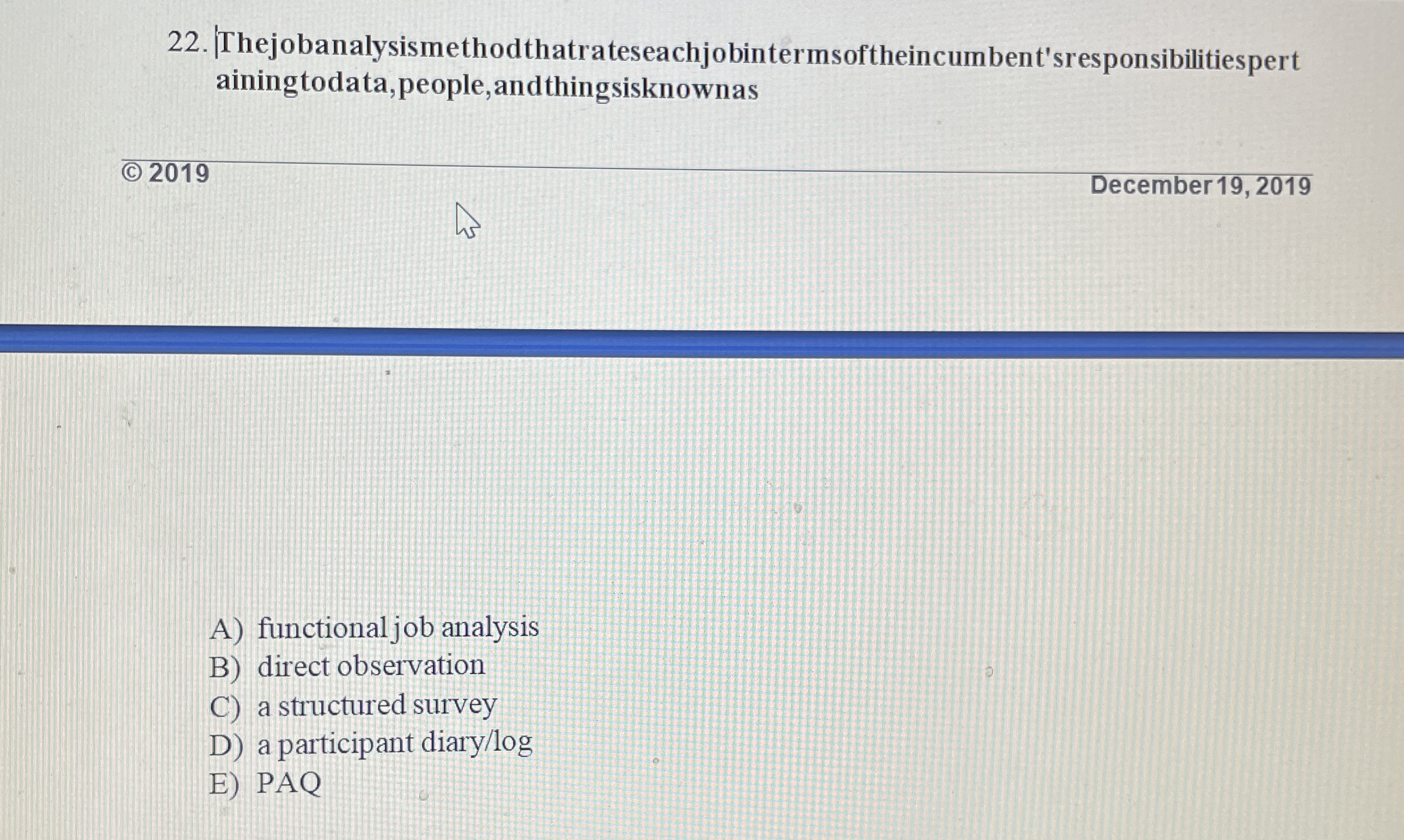 Thejobanalysismethodthatrateseachjobintermsofthein