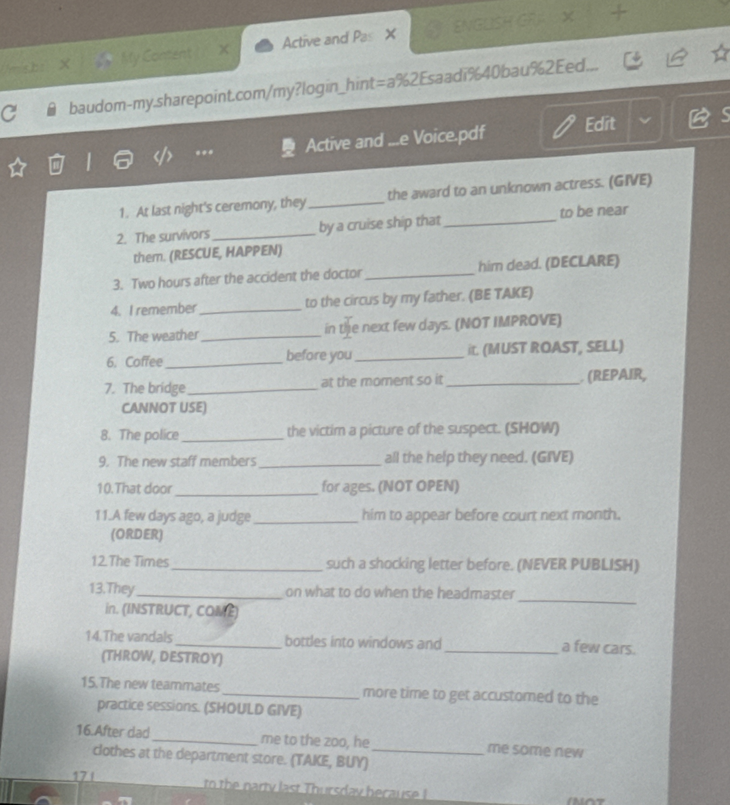 Active and Ps baudom - mysharepoint.com / my ?