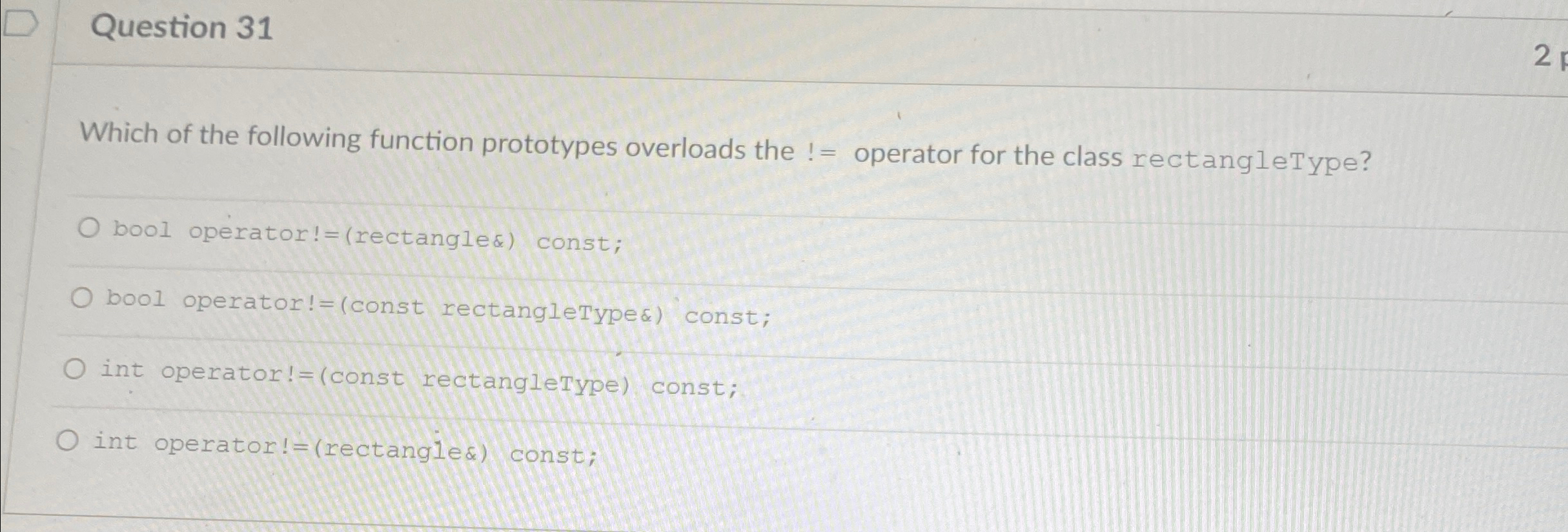 Question 3 1 Which of the following function