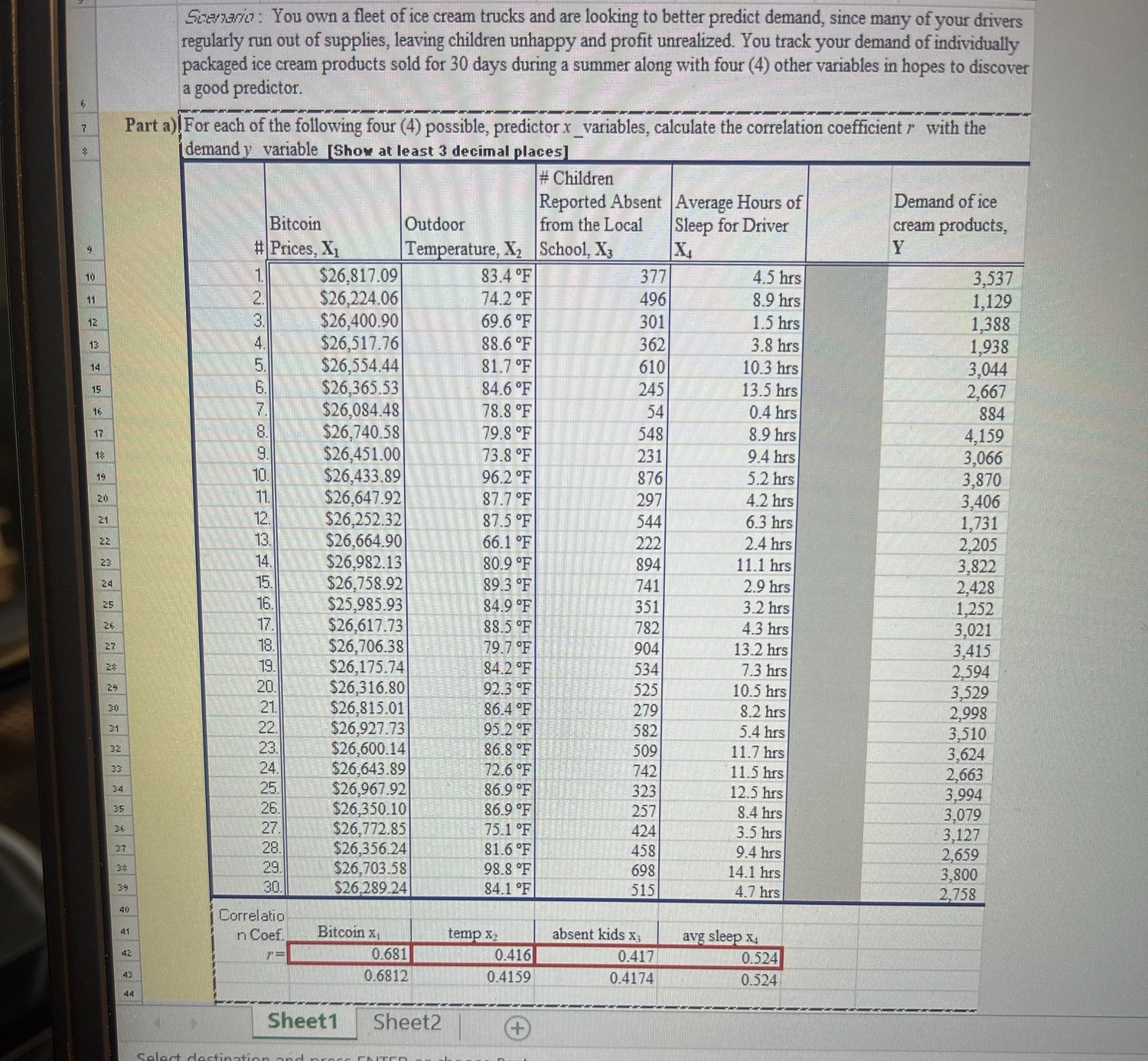 Please confirm questions a and b are correct and