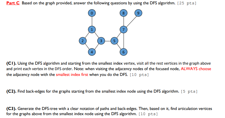 Part C Based on the graph provided, answer the
