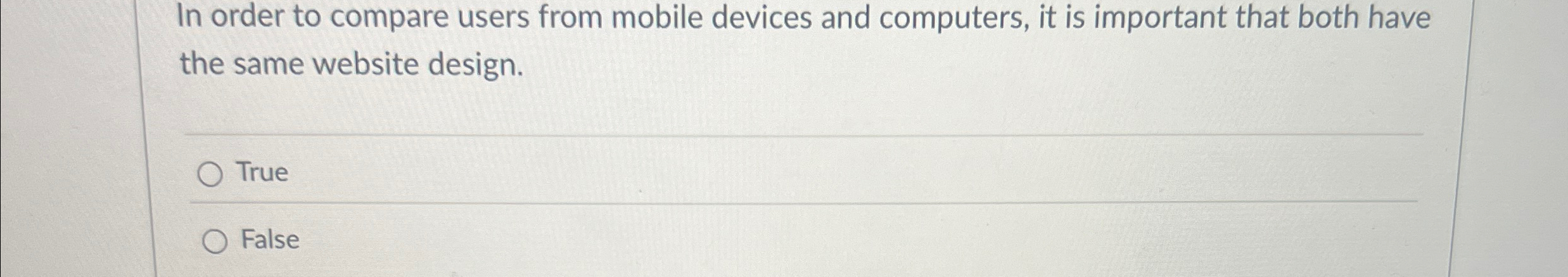 In order to compare users from mobile devices and