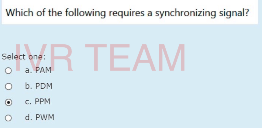Which of the following requires a synchronizing