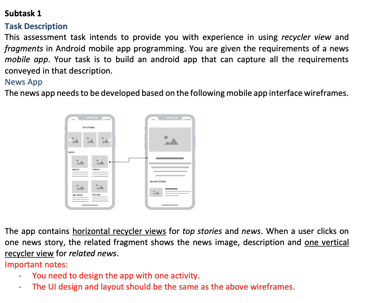 create app in adnroid studio in java