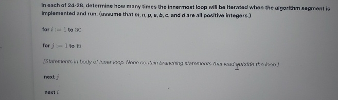 In each of 2 4 - 2 8 , determine how many times