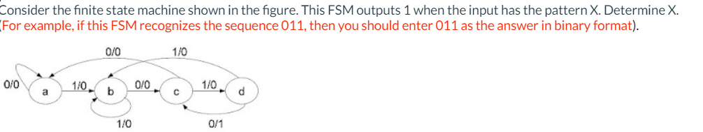 Consider the finite state machine shown in the