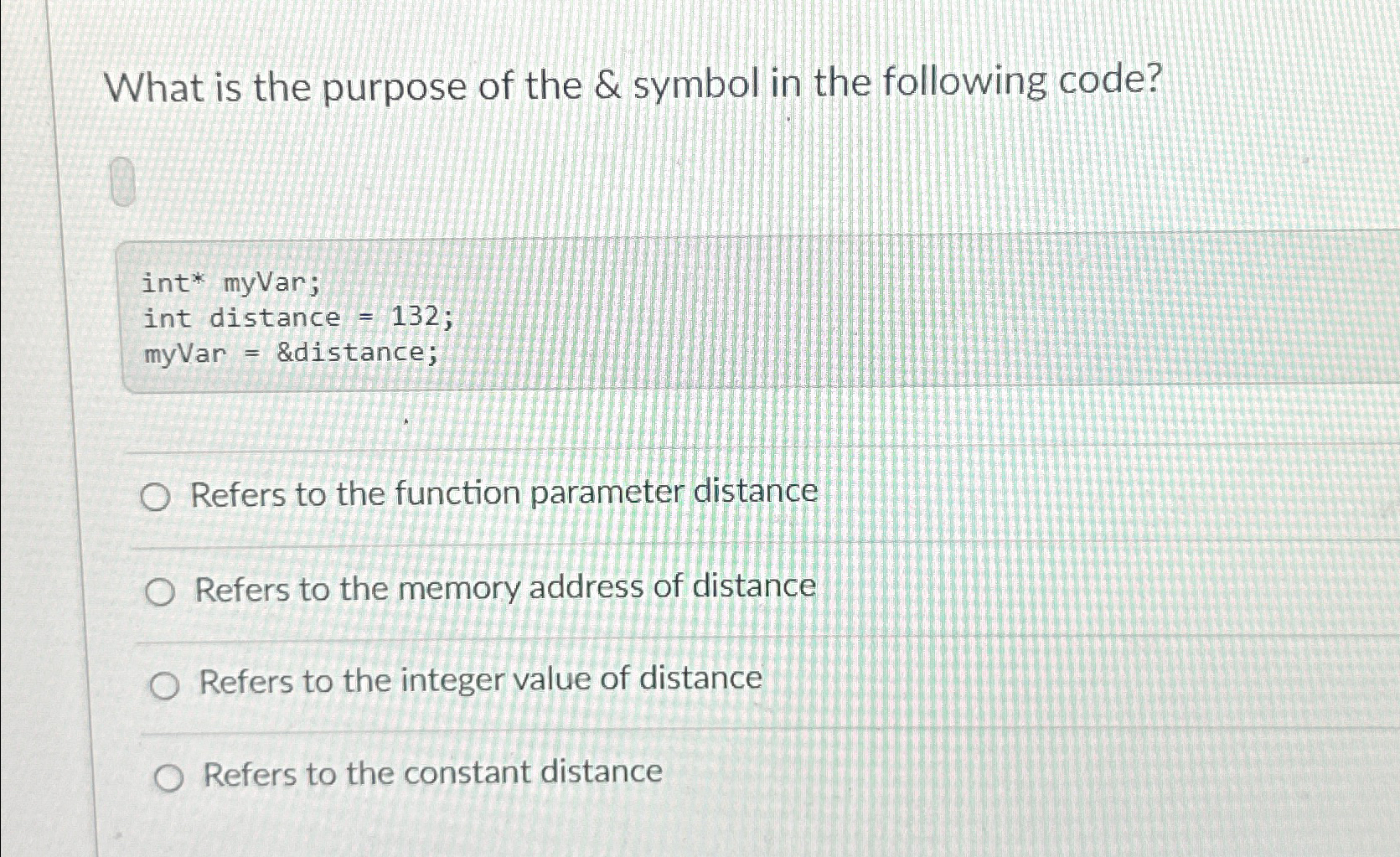 What is the purpose of the & symbol in the