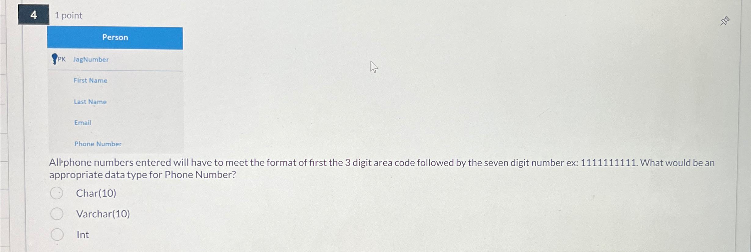 4 1 point Person fPK JagNumber First Name Last
