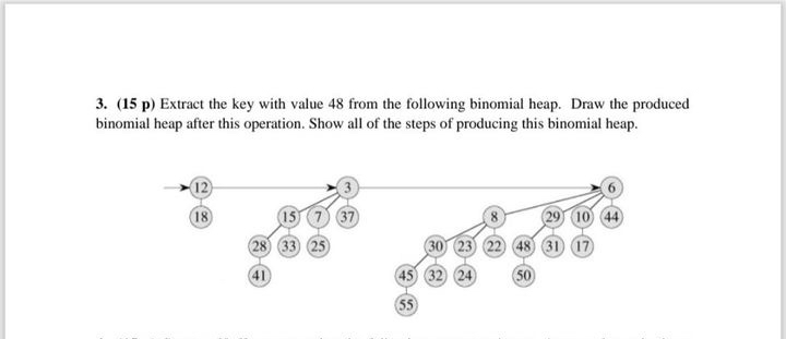 ( 1 5 p ) Extract the key with value 4 8 from the
