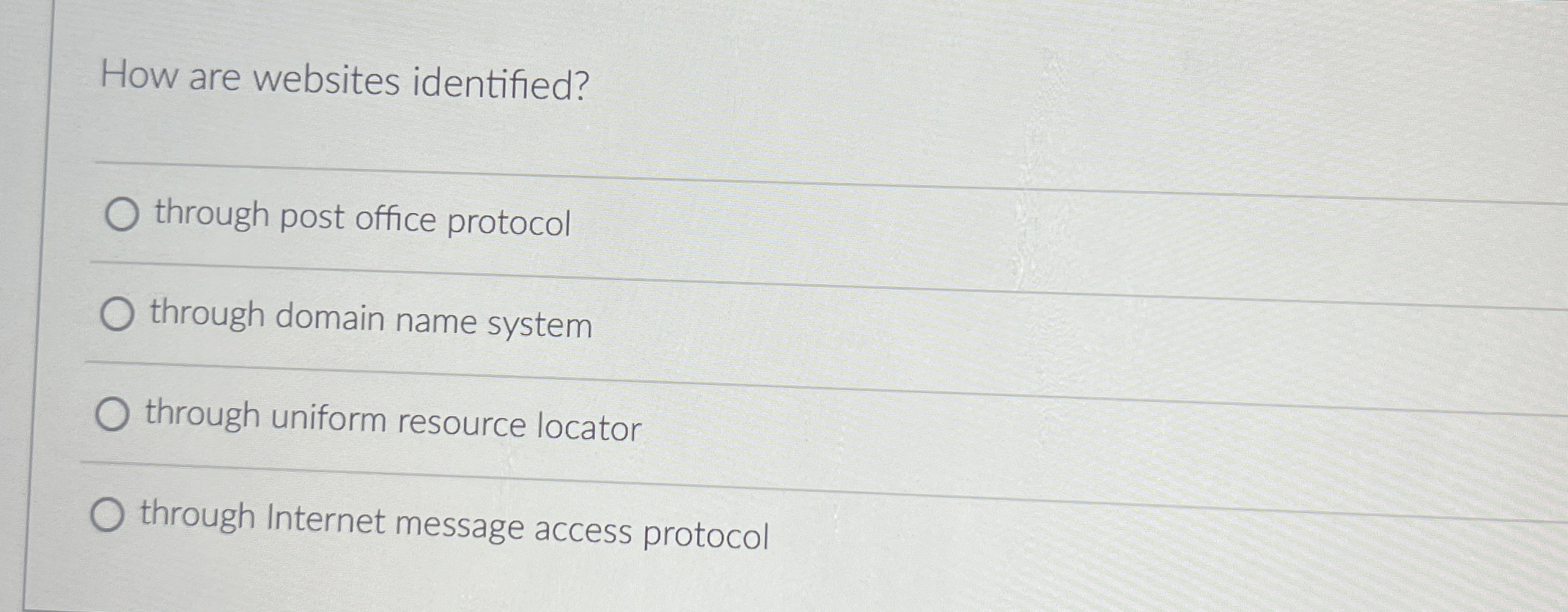 How are websites identified? through post office