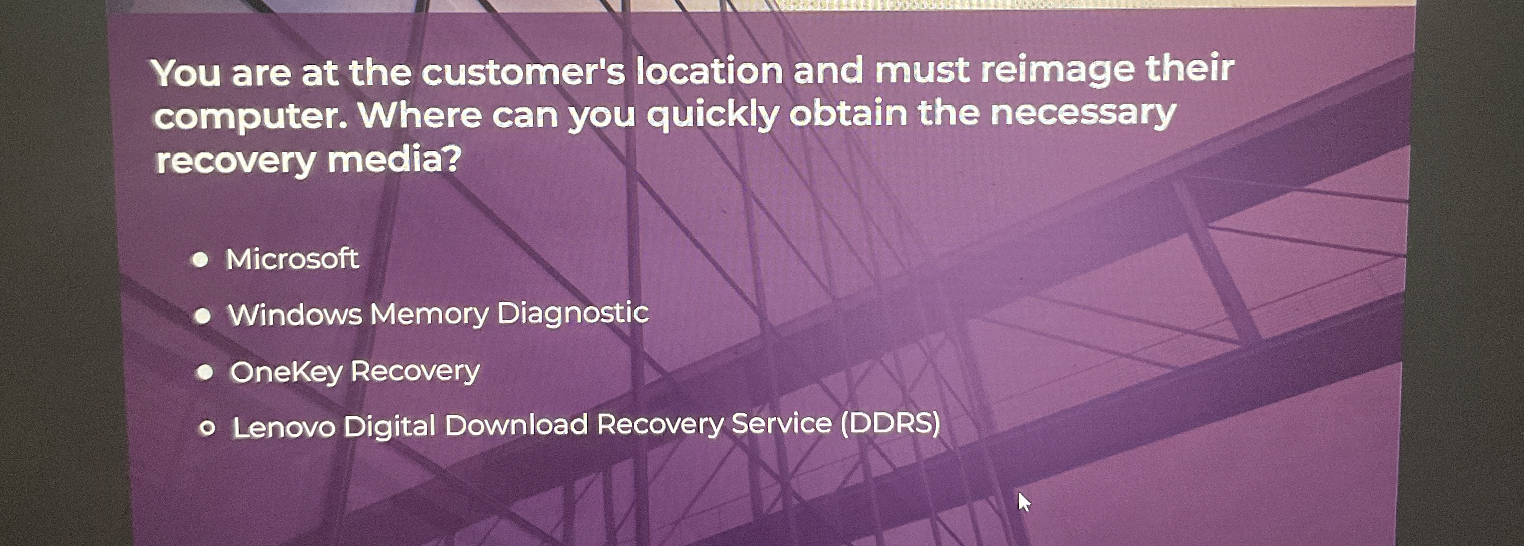 You are at the customer's location and must