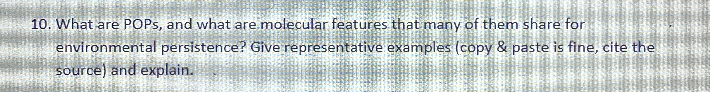 What are POPs, and what are molecular features