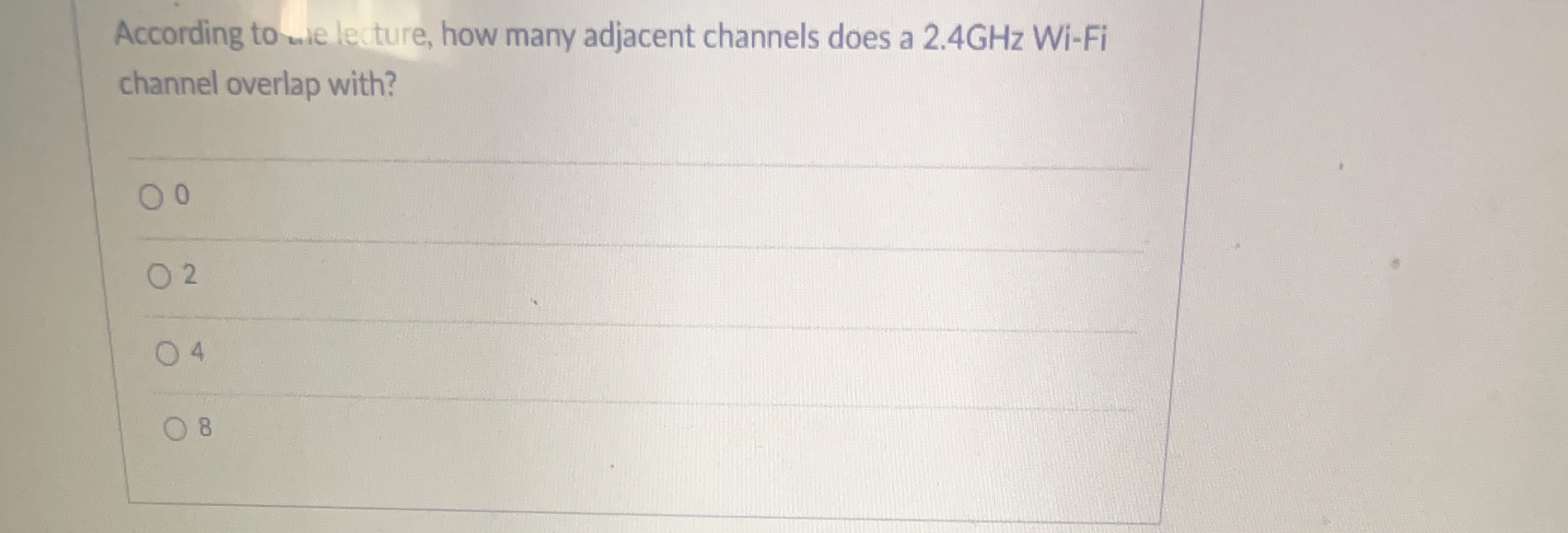 According to wie lecture, how many adjacent