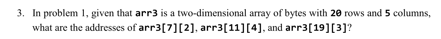 In problem 1 , given that arr 3 is a two -